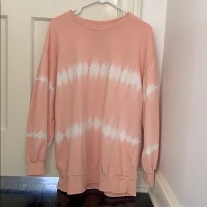 Pink/coral tie dye sweatshirt (maternity)